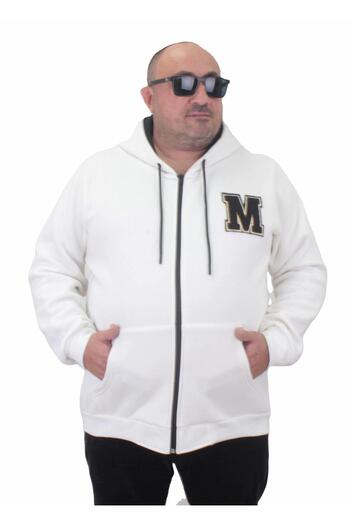 MocGrande Plus Size Zippered Sweat M 23217 ECRU