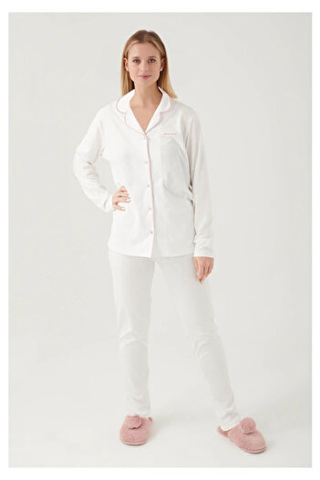 Pierre Cardin Cotton Front Buttoned Long Sleeve Pajama Set V71
