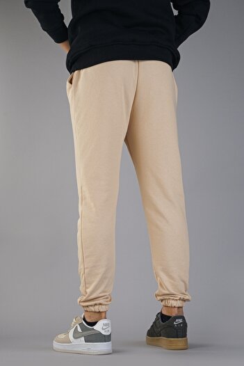 bombe Men's Beige Sweatpants 3 Thread Cotton