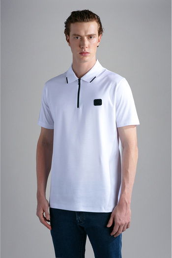 PAUL&SHARK MEN'S KNITTED POLOSHIRT C.WCOTTON