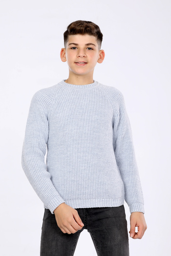 Cloudy Kids Pulover de bază pentru băiat, cu croiala normală, (4-13) ani)