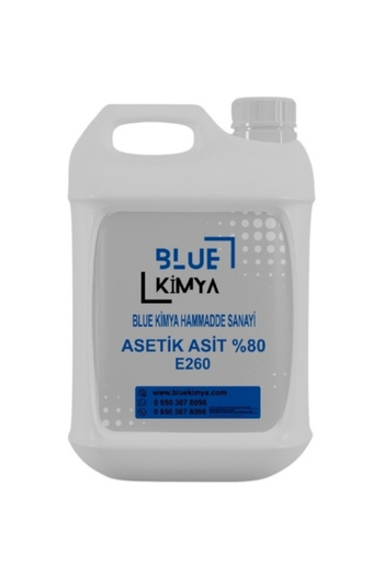 Blue Kimya Asetik Asit E260 5 Kg Sirke Ruhu %80