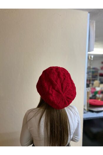 sema aksesuar Women's Knitted Beret Hat - Valentine's Day Winter Gift
