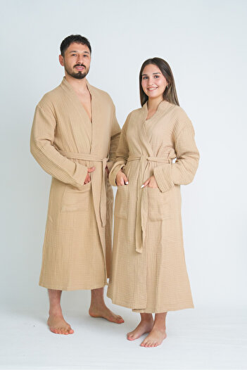 Natural Μπουρνούζι Unisex Muslin Kimono 4 στρώσεων