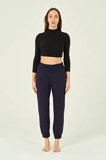 İntensive Women's High Waist Basic Jogger Cotton Sweatpants with Elastic Waist and Legs