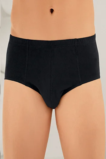 Şahinler 100% COTTON Combed Cotton Men's Briefs Slip Black ME009