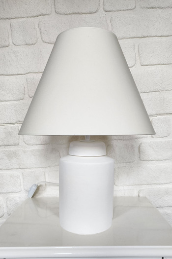 Qdec Vintage Ceramic Lampshade Cylinder Ecru-Conical Ecru