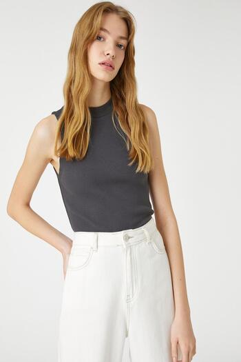 Koton High Collar Athlete Ribbed Sleeveless