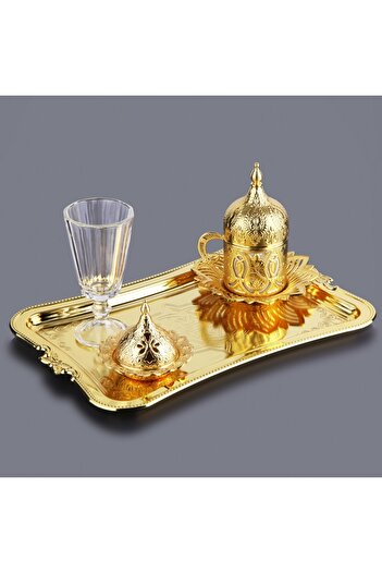 MOS'EV Single Gold Metal Porcelain Coffee Set