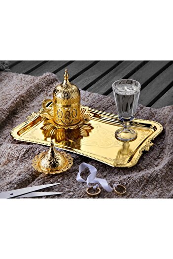 MOS'EV Single Gold Metal Porcelain Coffee Set