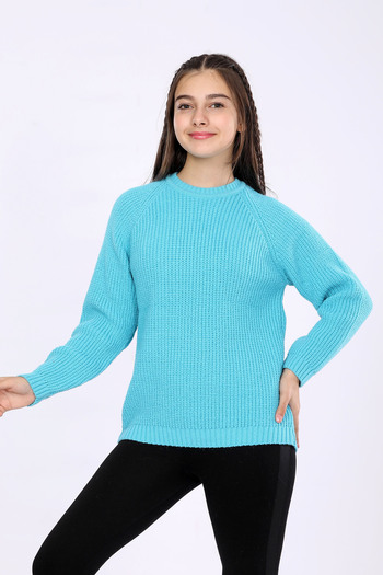 Cloudy Kids Girl's Regular Fit Basic Knitwear Sweater (4-13) Ages