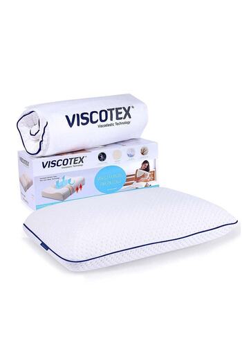 VİSCOTEX Pernă Visco ortopedică mare dolofană cu suport pentru gât, 60x40x16 cm, alb