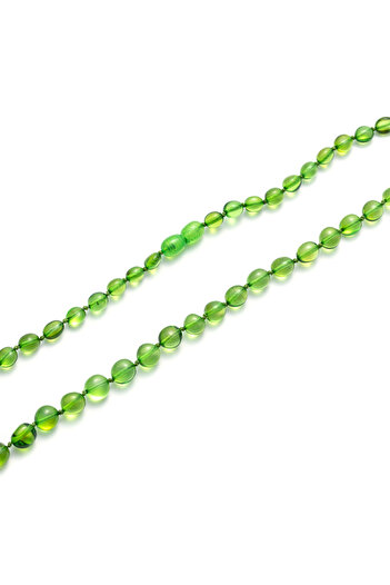 Amber by Mazukna Green Drop Amber Necklace - Free Cut, 45 Cm, Teen and Adult, Certified