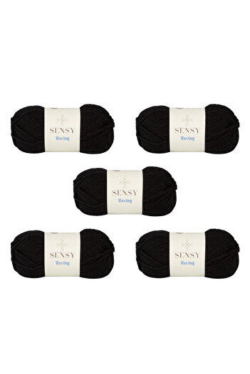 SENSY Roving Hand Knitting Thread 5 Pieces Scarf Beanie Thread Sweater Poncho Thread Cardigan Thread Knitting Thread