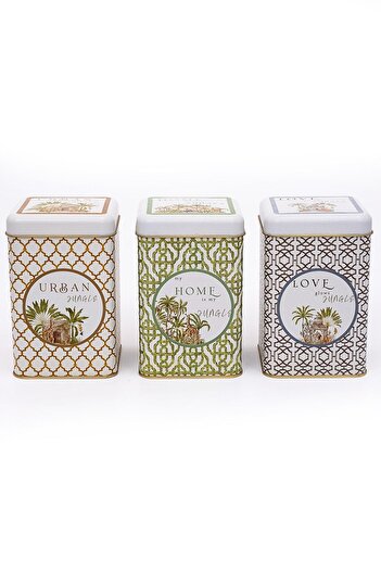 EVLE Erb09u3 Square Storage Container 105x105 Set of 3, Forrest
