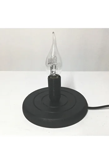 TEKAY AYDINLATMA Decorative Night Light - Wooden Legs, Lampshade Base, E 14Lamp Candle Cap, Bulb Not Included