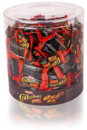 KONAK Coffeebon Extra 800 Gr - Pvc Acetate Box, Bonbon Sugar with Milk and Butter Coffee