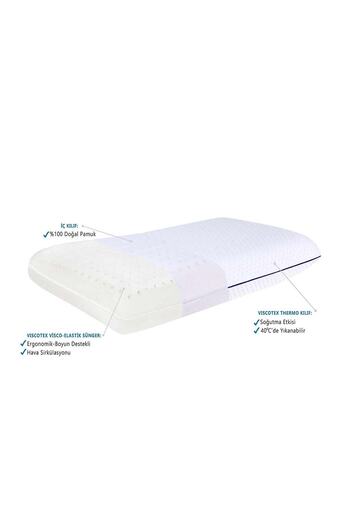 VİSCOTEX Visco Ortopedik Boyun Destekli Duyarlı (SENSİTİVE PİLLOW) Yastık 70x40x12 Cm, Beyaz