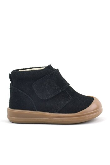 Rakerplus Yoohoo Genuine Leather Black Velcro Unisex Baby Boots