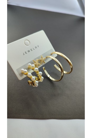Candy Pearl Hoop Set Earrings