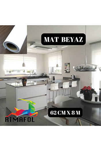 RİMAFOL Rimafol Mat Beyaz Mobilya ve Dolap Kaplama Folyosu 62cmx8m