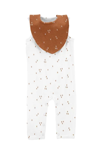 Carter's Baby Overalls Bib Set 2 Pack White