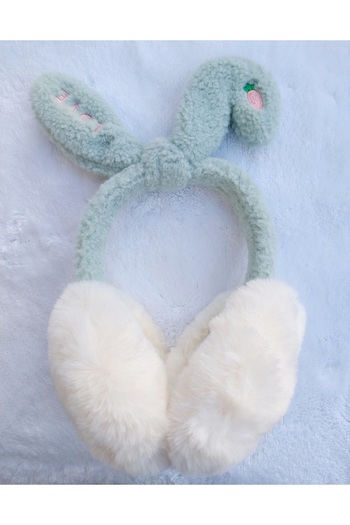 Rainbowaccessory Plush Earmuff with Cold Protective, Foldable and Burnable Bow Attachment