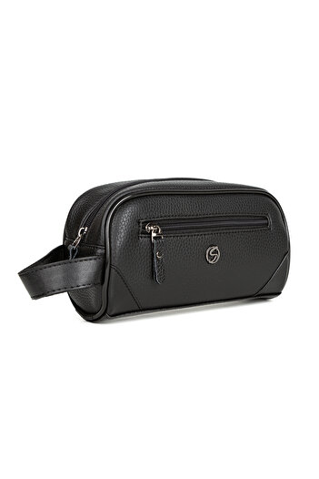 deridense Erkek Vegan Deri Kişisel Traş Kozmetik Clutch Çanta Seyehat Bakım El Çantası