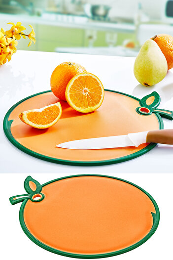 Emofom Orange Shaped Non-Slip Cutting Board & Vegetable Fruit Cutting Board
