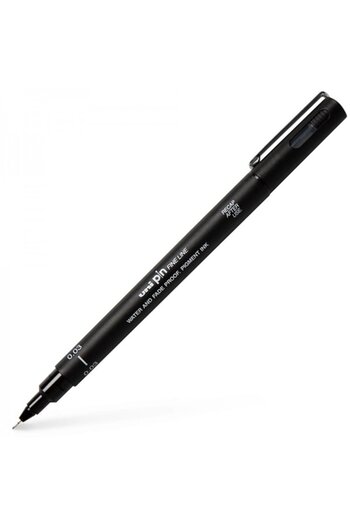 UNİ-BALL Uni-Ball Pin 0.03 Fine Line Cut Point Pen Fine Liner Drawing Pen Black PIN003-200 (Pack of 12)