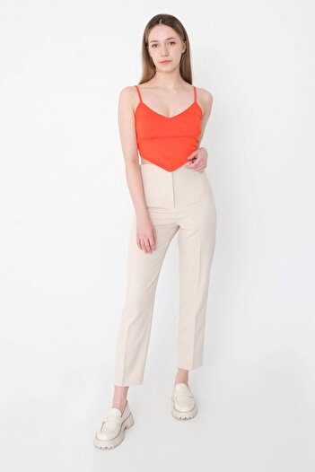 Addax High Waist Carrot Trousers Pn8302-j1