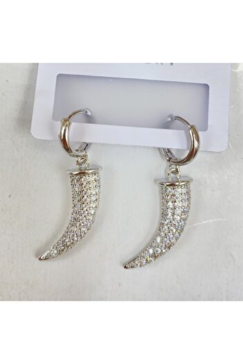 Vitastyle Zircon Stone Elephant Tusk Model Earrings
