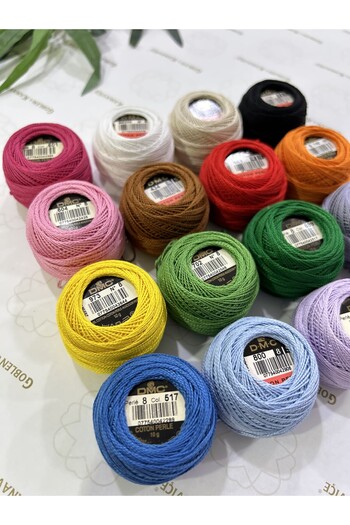 Dmc Koton Perle 8 Numara Nakış- Etamin Ipi 16'lı Set