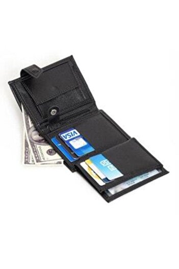 Newish Men's Black Faux Leather Wallet and Card Holder