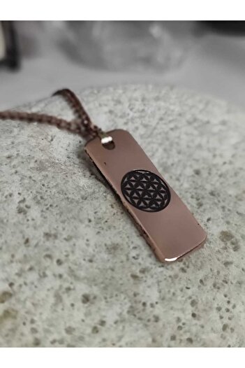KAVELE %100 Gerçek Saf Bakır Motifli Bakır Kolye -Yaşam Çiçeği Kolye