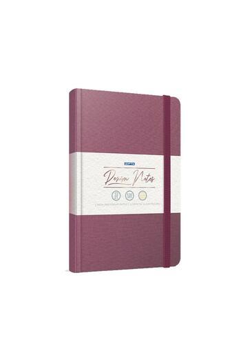 Gıpta Denim Notes 13x21 120 Sheets Stitched Hard Cover Rubber Notebook (3940) Striped Pink