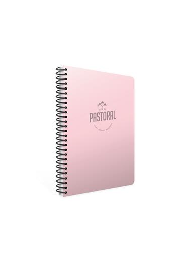 Gıpta Pastoral 17x24 72 Sheets Plastic Cover Spiral Notebook (3252) Checked Pink