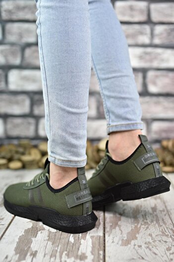 Riccon Khaki Black Men's Sneakers00122051