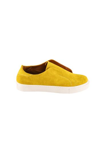 Moosefield Genuine Leather Yellow Women's Sneakers