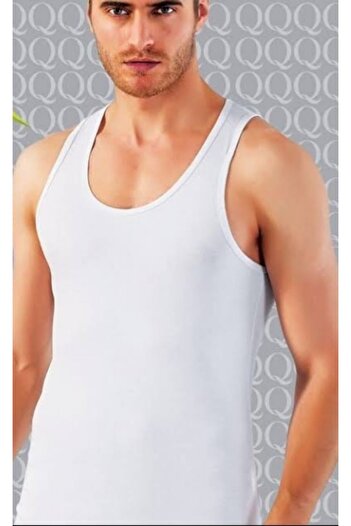 Q-EN Men's White Bamboo 2 Pieces Undershirt