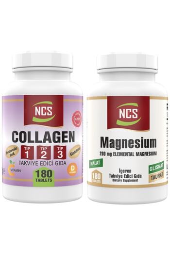 NCS Collagen Type 1-2-3 (colagen) 180 Tablets Magnesium Malate Taurate Glycinate 180 Tablets