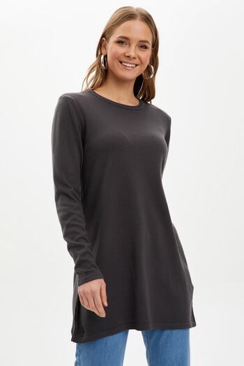 DeFacto Women's Anthracite Knitwear Tunic H3431AZ20AU