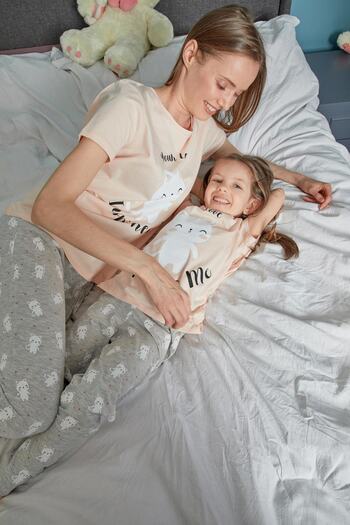 DeFacto Regular Fit Crew Neck 2-Piece Knitted Pajamas