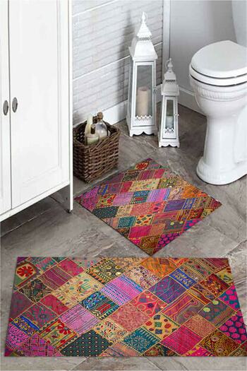 MEKTA HOME Patchwork 2-Piece Bath Mat Set Mktpp 2007 60x100/50x60 cm