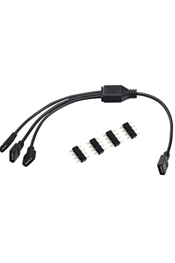 Alfais 4375 Rgb Şerit 4 Pin Led Çoklayıcı Splitter Tek Kumanda 3 Çıkış