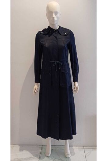 Kayra Waist Drawstring Hat and Front Pocket Topcoat