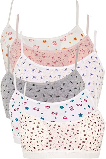 Dondeza Pack of 6 Patterned Bustier with Hanging Pads
