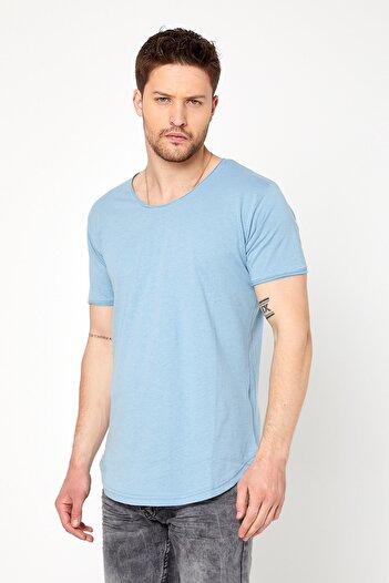 Tarz Cool Baby Boy Blue Oval Skirt Wide Collar 100% Cotton Short Sleeve T-Shirt