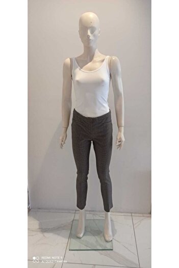 AYHAN Small Checked Patterned Fabric Trousers
