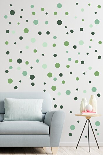 ENGINPRINT Green Tone Large and Small Round Shape Wall Sticker 99 Pieces Green.